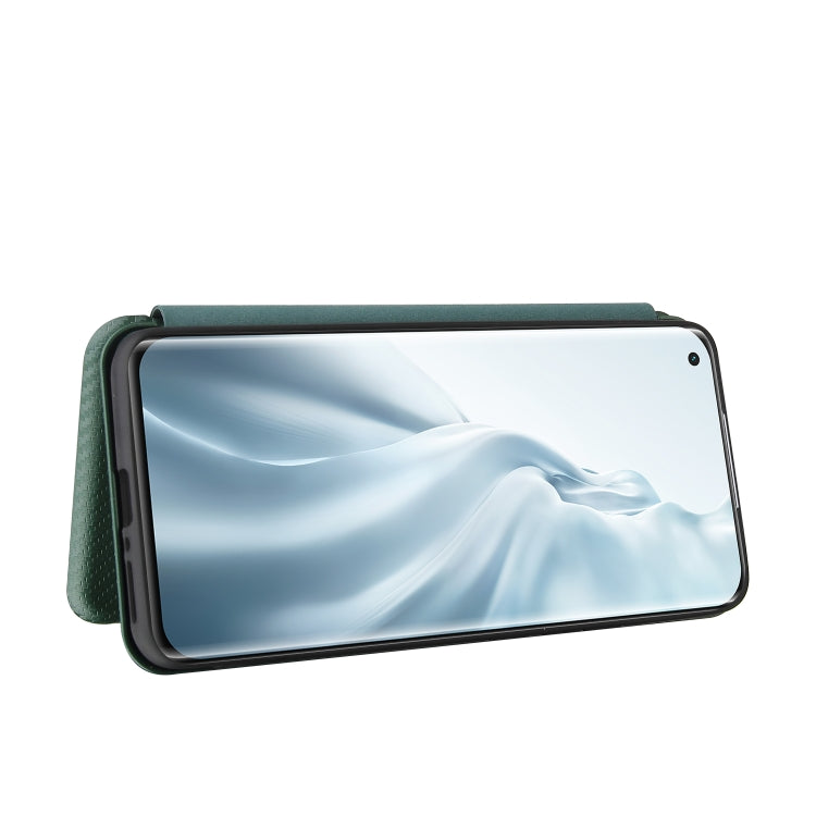 For Xiaomi Mi 11 Pro Carbon Fiber Texture Horizontal Flip TPU + PC + PU Leather Case with Card Slot