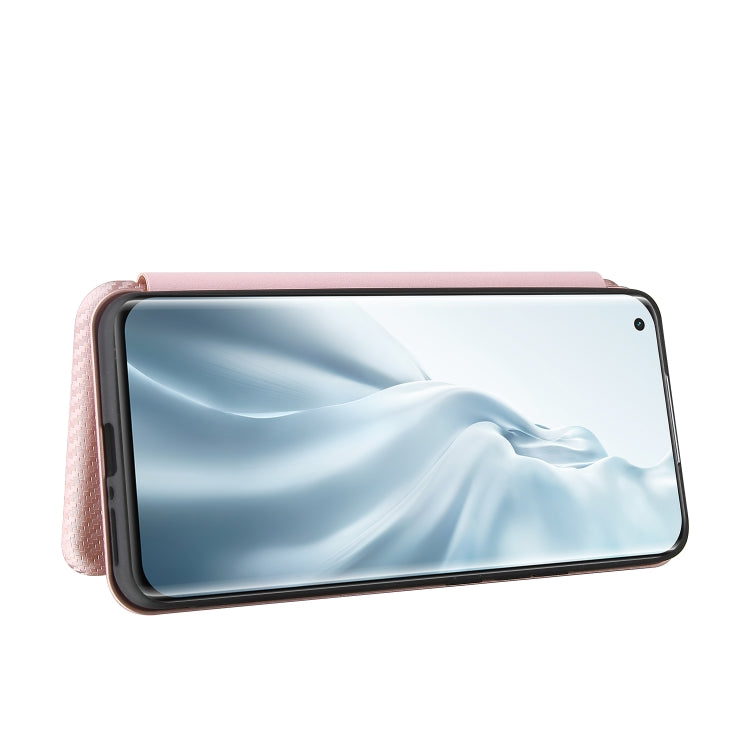 For Xiaomi Mi 11 Pro Carbon Fiber Texture Horizontal Flip TPU + PC + PU Leather Case with Card Slot