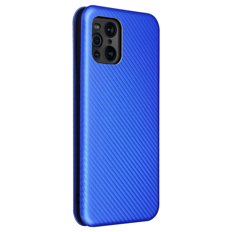 For Oppo Find X3 / X3 Pro Carbon Fiber Texture Horizontal Flip TPU + PC + PU Leather Case with Card Slot
