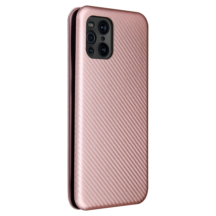 For Oppo Find X3 / X3 Pro Carbon Fiber Texture Horizontal Flip TPU + PC + PU Leather Case with Card Slot