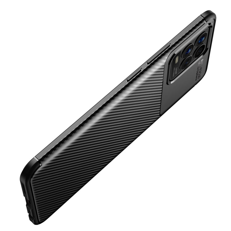 For OPPO Realme 8 Carbon Fiber Texture Shockproof TPU Case