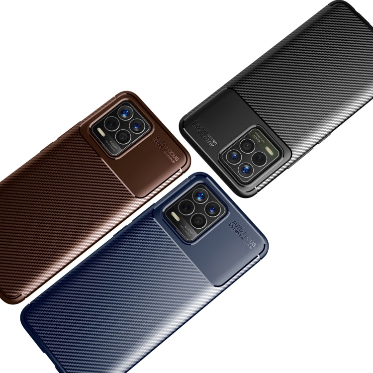 For OPPO Realme 8 Carbon Fiber Texture Shockproof TPU Case