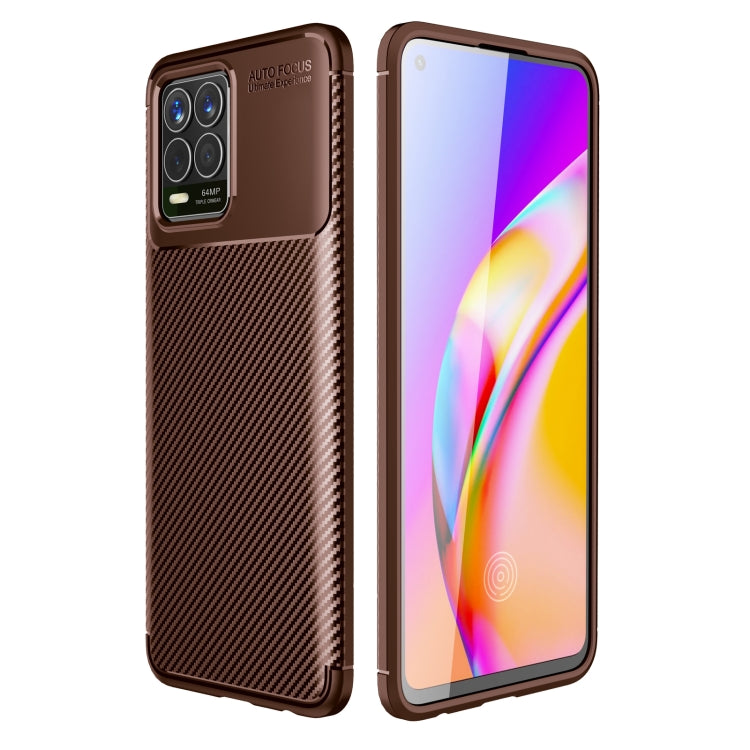 For OPPO Realme 8 Carbon Fiber Texture Shockproof TPU Case
