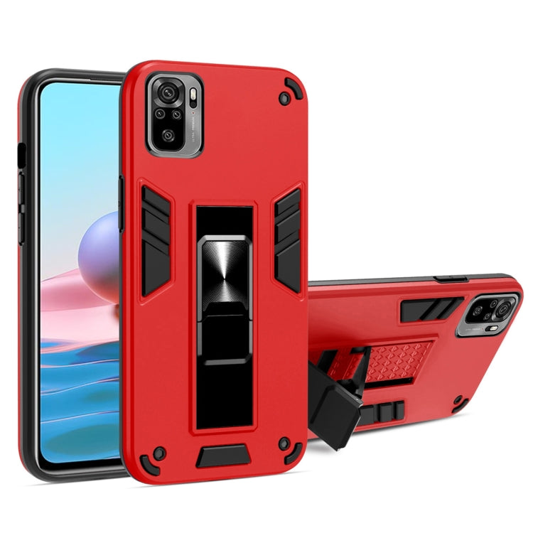 For Xiaomi Redmi Note 10 4G 2 in 1 PC + TPU Shockproof Protective Case with Invisible Holder