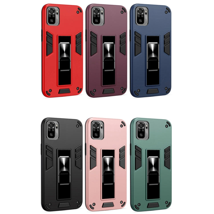 For Xiaomi Redmi Note 10 4G 2 in 1 PC + TPU Shockproof Protective Case with Invisible Holder