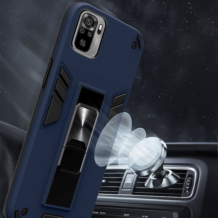For Xiaomi Redmi Note 10 4G 2 in 1 PC + TPU Shockproof Protective Case with Invisible Holder