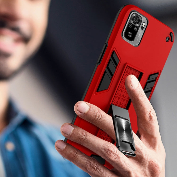 For Xiaomi Redmi Note 10 4G 2 in 1 PC + TPU Shockproof Protective Case with Invisible Holder