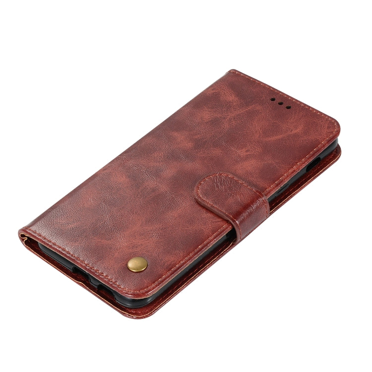 For Xiaomi Pocophone F1 Retro Copper Button Crazy Horse Horizontal Flip PU Leather Case with Holder & Card Slots & Wallet & Lanyard