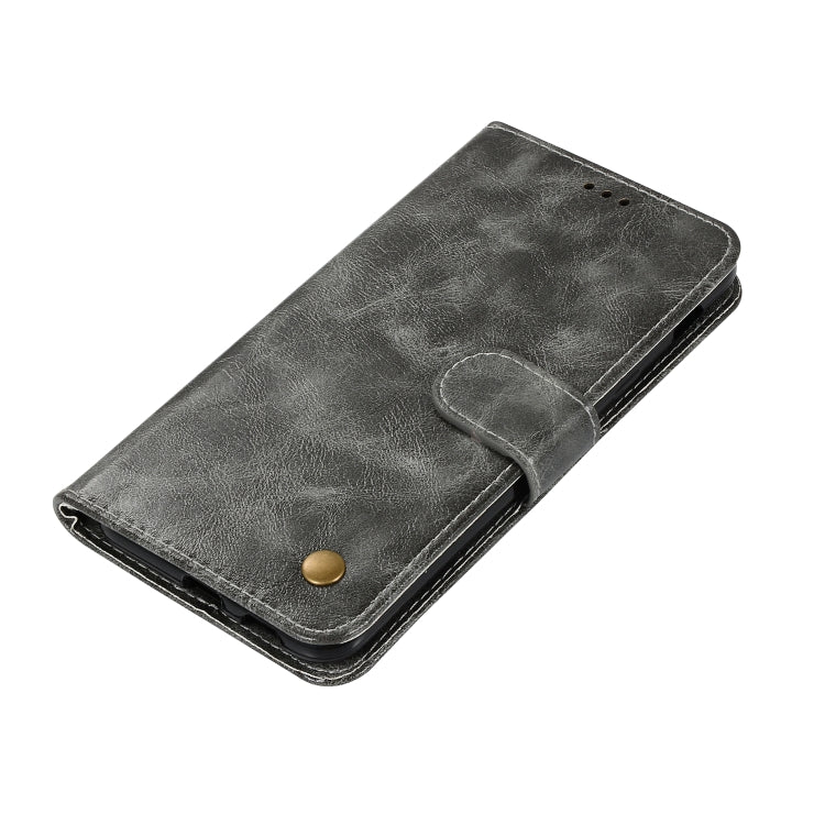 For Xiaomi Pocophone F1 Retro Copper Button Crazy Horse Horizontal Flip PU Leather Case with Holder & Card Slots & Wallet & Lanyard
