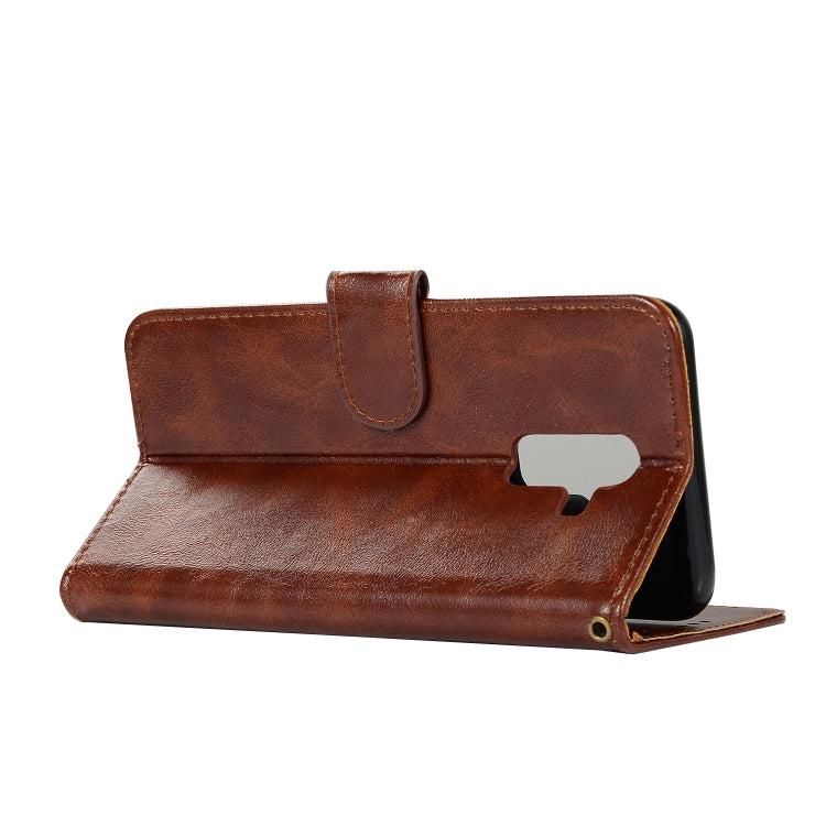 For Xiaomi Pocophone F1 Retro Copper Button Crazy Horse Horizontal Flip PU Leather Case with Holder & Card Slots & Wallet & Lanyard