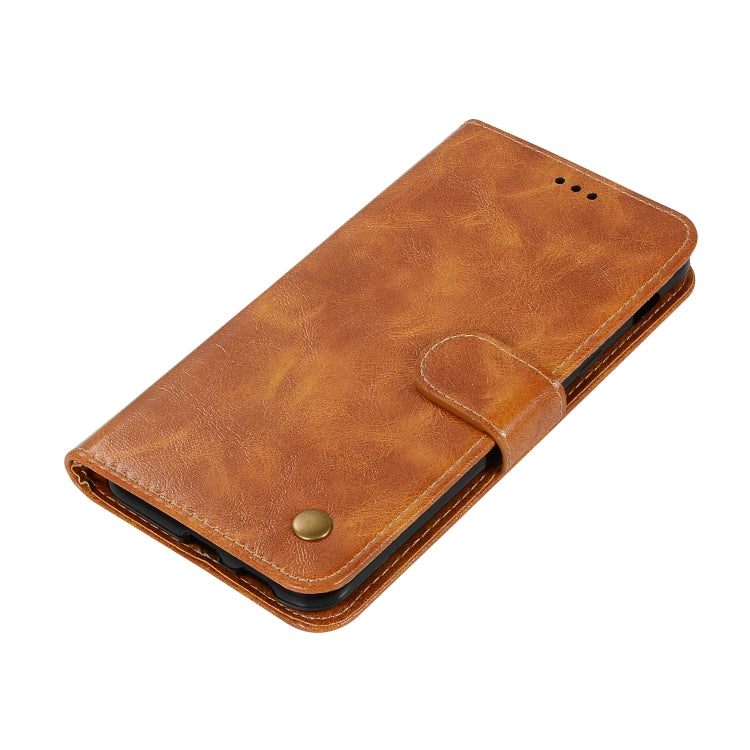 For Xiaomi Pocophone F1 Retro Copper Button Crazy Horse Horizontal Flip PU Leather Case with Holder & Card Slots & Wallet & Lanyard