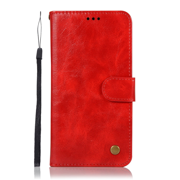 For Xiaomi Pocophone F1 Retro Copper Button Crazy Horse Horizontal Flip PU Leather Case with Holder & Card Slots & Wallet & Lanyard