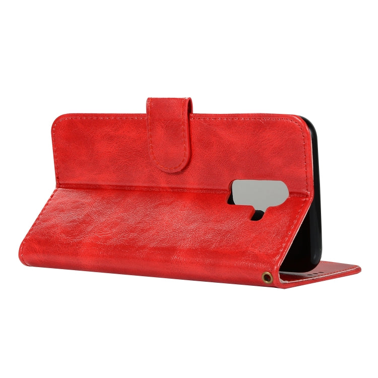 For Xiaomi Pocophone F1 Retro Copper Button Crazy Horse Horizontal Flip PU Leather Case with Holder & Card Slots & Wallet & Lanyard