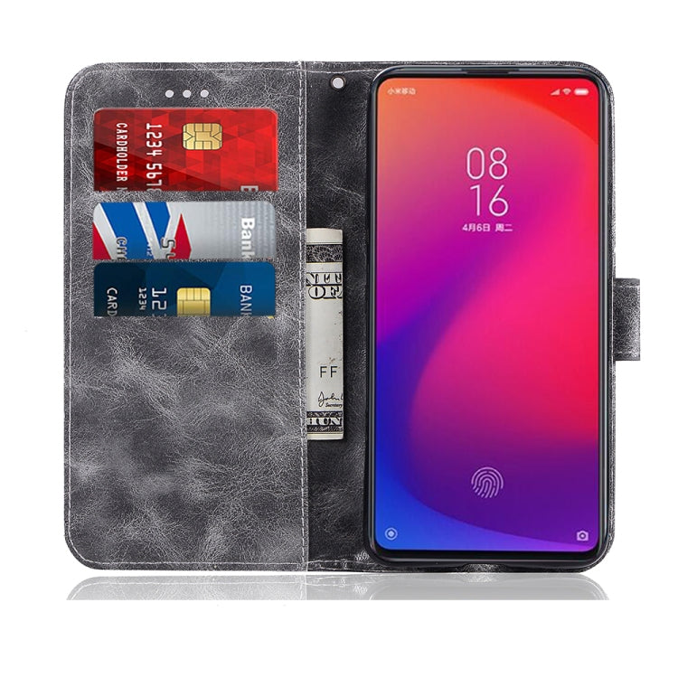 For Xiaomi Redmi K20 Pro Retro Copper Button Crazy Horse Horizontal Flip PU Leather Case with Holder & Card Slots & Wallet & Lanyard