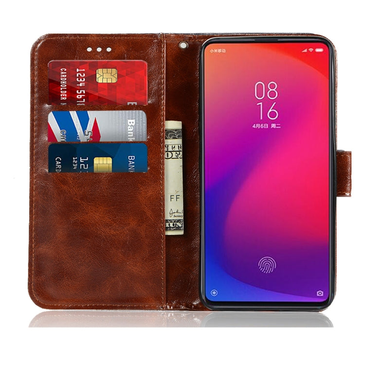 For Xiaomi Redmi K20 Pro Retro Copper Button Crazy Horse Horizontal Flip PU Leather Case with Holder & Card Slots & Wallet & Lanyard