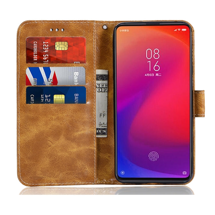 For Xiaomi Redmi K20 Pro Retro Copper Button Crazy Horse Horizontal Flip PU Leather Case with Holder & Card Slots & Wallet & Lanyard
