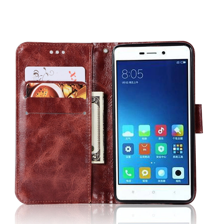 For Xiaomi Redmi 3S Retro Copper Button Crazy Horse Horizontal Flip PU Leather Case with Holder & Card Slots & Wallet & Lanyard