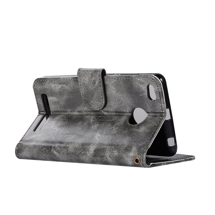 For Xiaomi Redmi 3S Retro Copper Button Crazy Horse Horizontal Flip PU Leather Case with Holder & Card Slots & Wallet & Lanyard