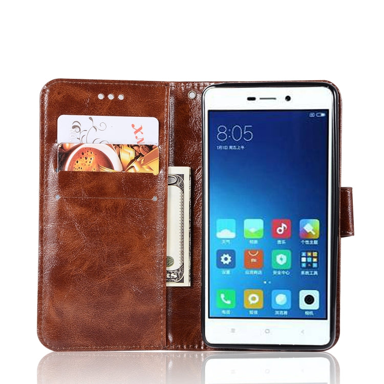 For Xiaomi Redmi 3S Retro Copper Button Crazy Horse Horizontal Flip PU Leather Case with Holder & Card Slots & Wallet & Lanyard
