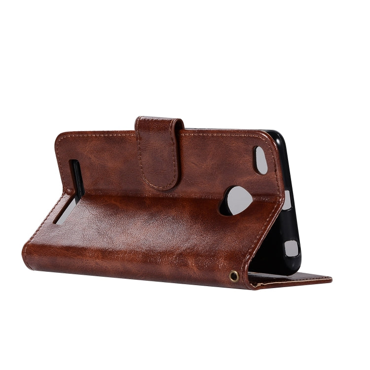 For Xiaomi Redmi 3S Retro Copper Button Crazy Horse Horizontal Flip PU Leather Case with Holder & Card Slots & Wallet & Lanyard