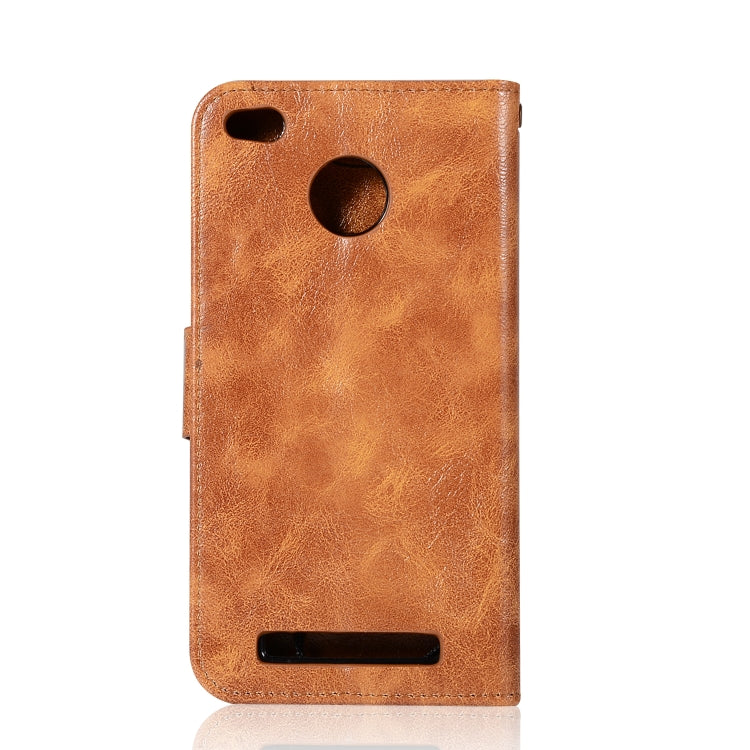 For Xiaomi Redmi 3S Retro Copper Button Crazy Horse Horizontal Flip PU Leather Case with Holder & Card Slots & Wallet & Lanyard