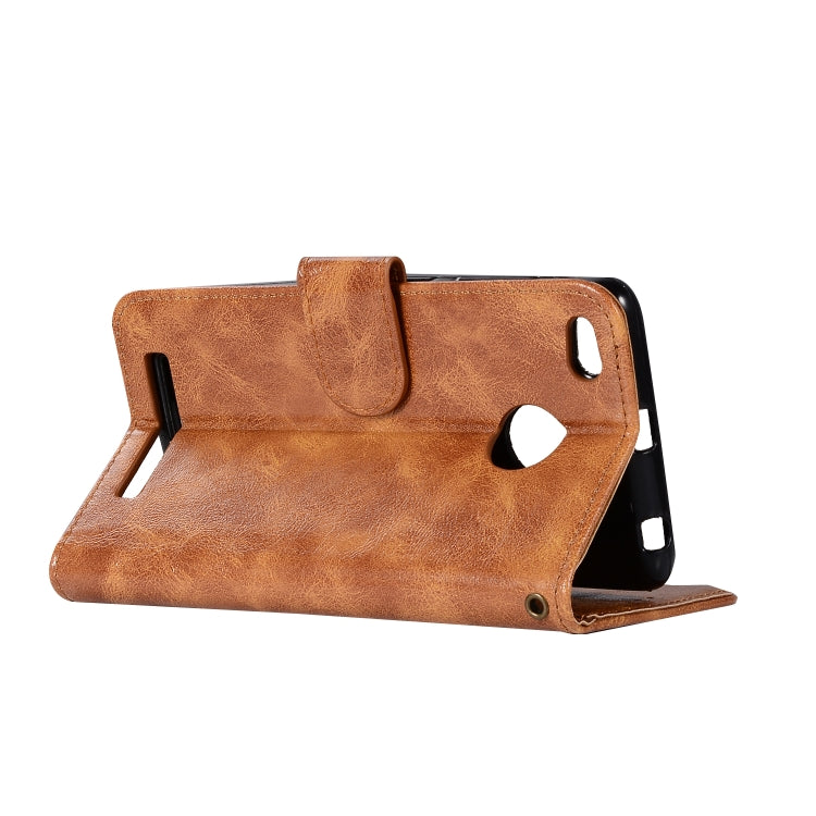 For Xiaomi Redmi 3S Retro Copper Button Crazy Horse Horizontal Flip PU Leather Case with Holder & Card Slots & Wallet & Lanyard