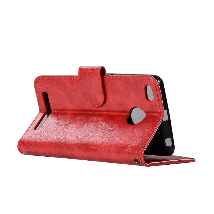 For Xiaomi Redmi 3S Retro Copper Button Crazy Horse Horizontal Flip PU Leather Case with Holder & Card Slots & Wallet & Lanyard