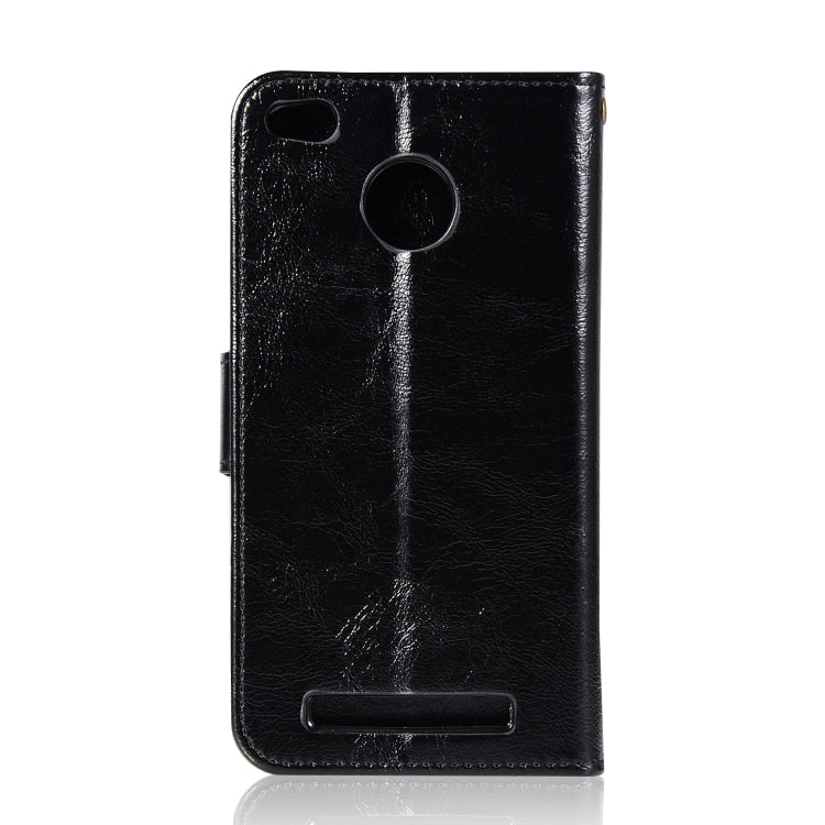 For Xiaomi Redmi 3S Retro Copper Button Crazy Horse Horizontal Flip PU Leather Case with Holder & Card Slots & Wallet & Lanyard