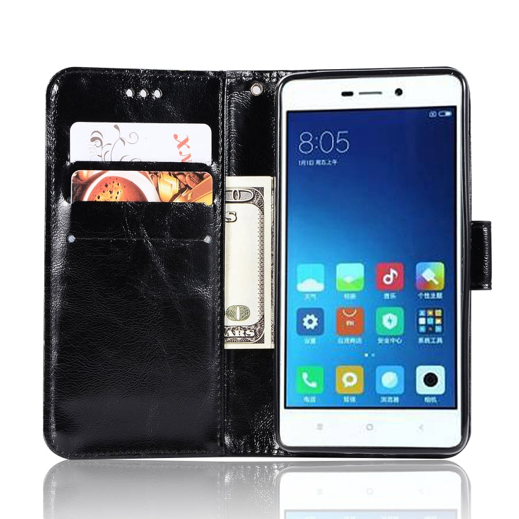 For Xiaomi Redmi 3S Retro Copper Button Crazy Horse Horizontal Flip PU Leather Case with Holder & Card Slots & Wallet & Lanyard