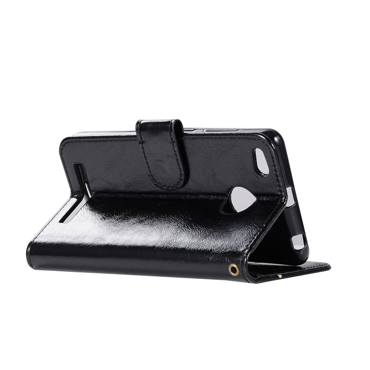 For Xiaomi Redmi 3S Retro Copper Button Crazy Horse Horizontal Flip PU Leather Case with Holder & Card Slots & Wallet & Lanyard