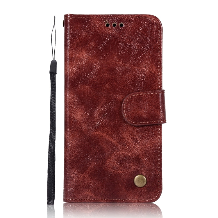 For Xiaomi Redmi 4 Retro Copper Button Crazy Horse Horizontal Flip PU Leather Case with Holder & Card Slots & Wallet & Lanyard