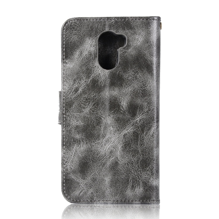 For Xiaomi Redmi 4 Retro Copper Button Crazy Horse Horizontal Flip PU Leather Case with Holder & Card Slots & Wallet & Lanyard