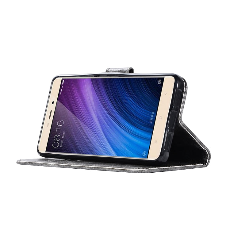 For Xiaomi Redmi 4 Retro Copper Button Crazy Horse Horizontal Flip PU Leather Case with Holder & Card Slots & Wallet & Lanyard