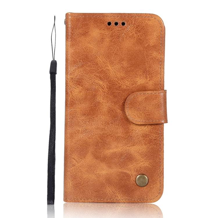For Xiaomi Redmi 4 Retro Copper Button Crazy Horse Horizontal Flip PU Leather Case with Holder & Card Slots & Wallet & Lanyard