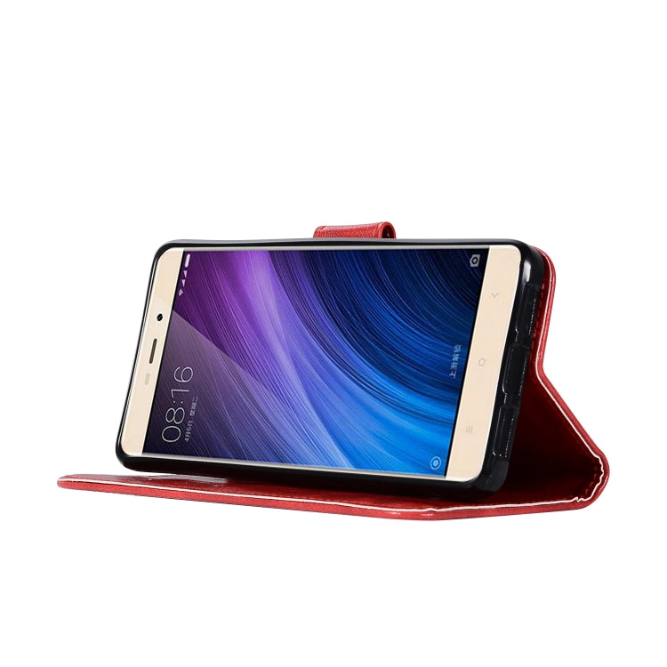 For Xiaomi Redmi 4 Retro Copper Button Crazy Horse Horizontal Flip PU Leather Case with Holder & Card Slots & Wallet & Lanyard