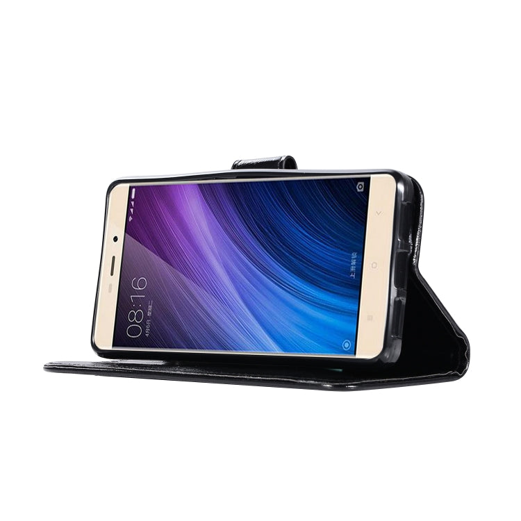 For Xiaomi Redmi 4 Retro Copper Button Crazy Horse Horizontal Flip PU Leather Case with Holder & Card Slots & Wallet & Lanyard