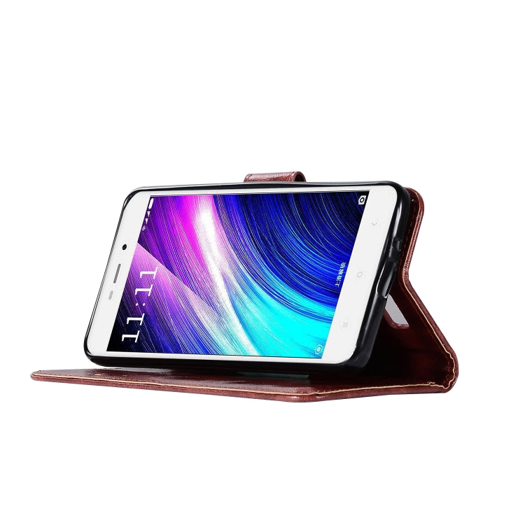 For Xiaomi Redmi 4A Retro Copper Button Crazy Horse Horizontal Flip PU Leather Case with Holder & Card Slots & Wallet & Lanyard