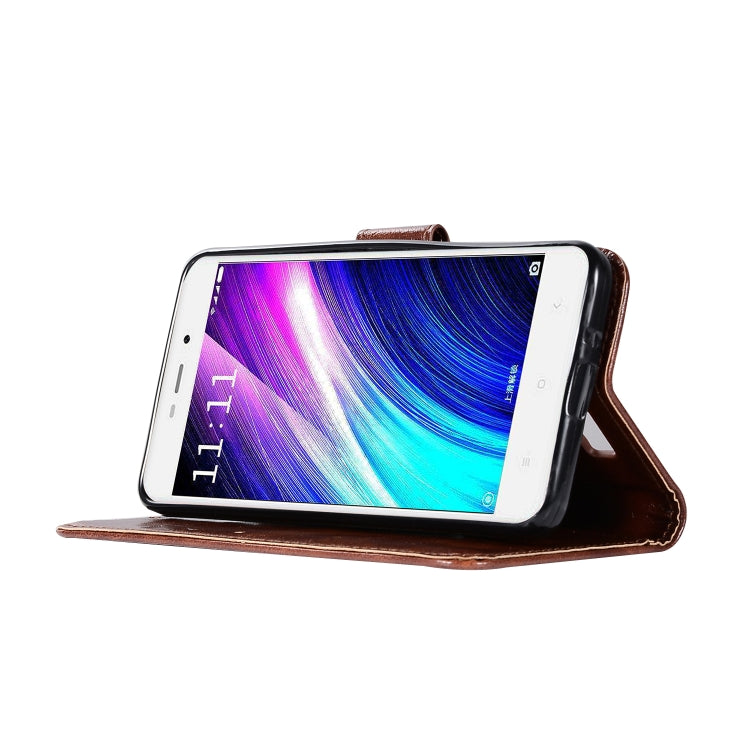 For Xiaomi Redmi 4A Retro Copper Button Crazy Horse Horizontal Flip PU Leather Case with Holder & Card Slots & Wallet & Lanyard