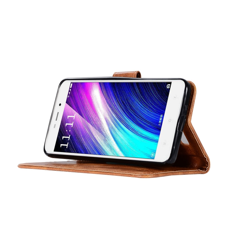 For Xiaomi Redmi 4A Retro Copper Button Crazy Horse Horizontal Flip PU Leather Case with Holder & Card Slots & Wallet & Lanyard