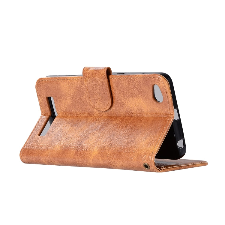 For Xiaomi Redmi 4A Retro Copper Button Crazy Horse Horizontal Flip PU Leather Case with Holder & Card Slots & Wallet & Lanyard