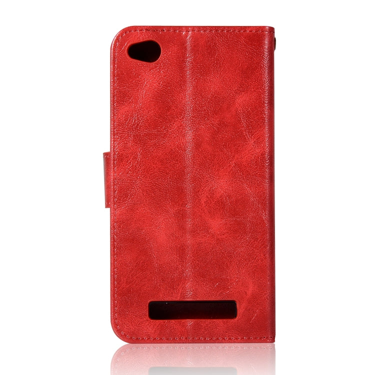 For Xiaomi Redmi 4A Retro Copper Button Crazy Horse Horizontal Flip PU Leather Case with Holder & Card Slots & Wallet & Lanyard