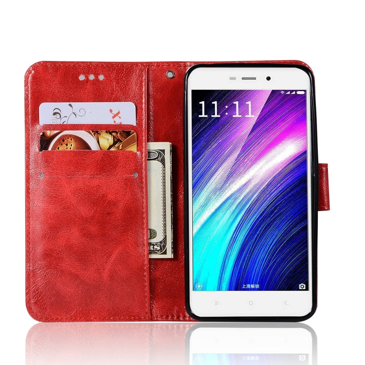 For Xiaomi Redmi 4A Retro Copper Button Crazy Horse Horizontal Flip PU Leather Case with Holder & Card Slots & Wallet & Lanyard