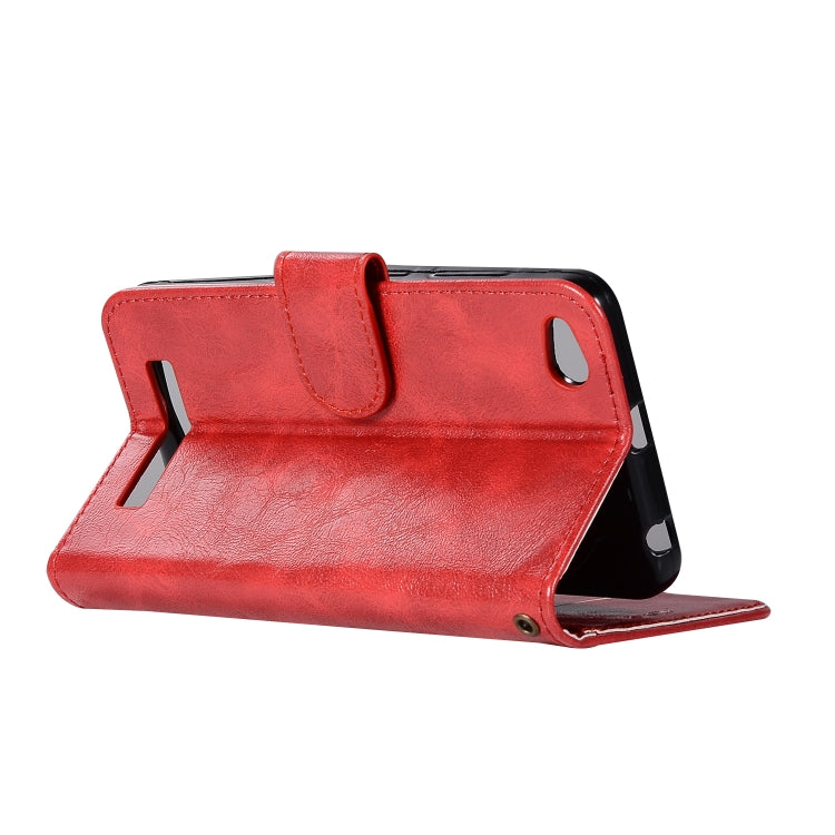For Xiaomi Redmi 4A Retro Copper Button Crazy Horse Horizontal Flip PU Leather Case with Holder & Card Slots & Wallet & Lanyard