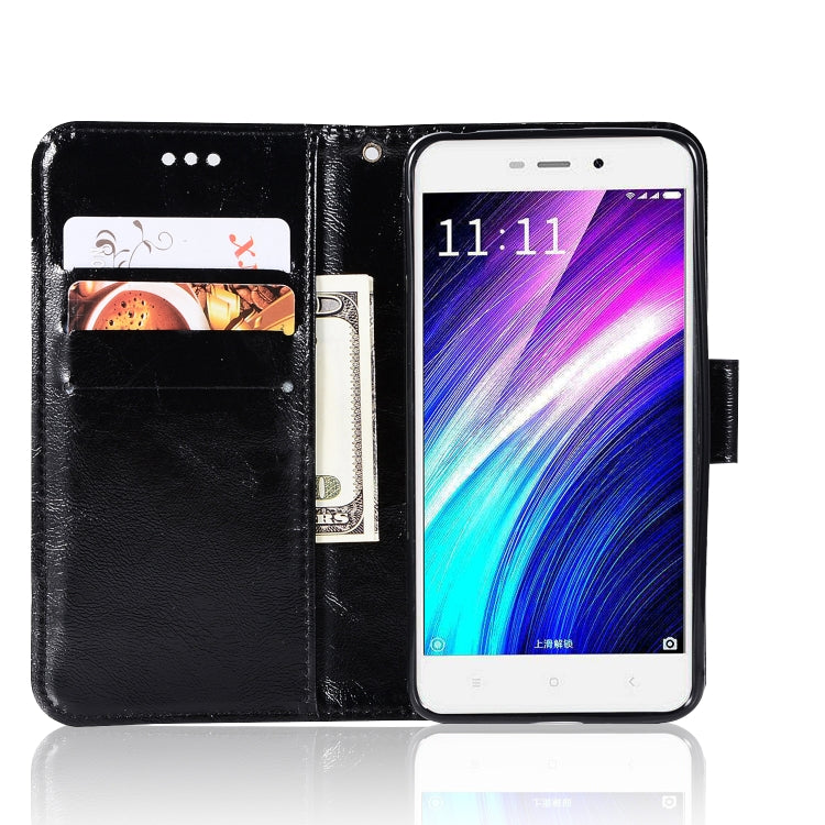 For Xiaomi Redmi 4A Retro Copper Button Crazy Horse Horizontal Flip PU Leather Case with Holder & Card Slots & Wallet & Lanyard