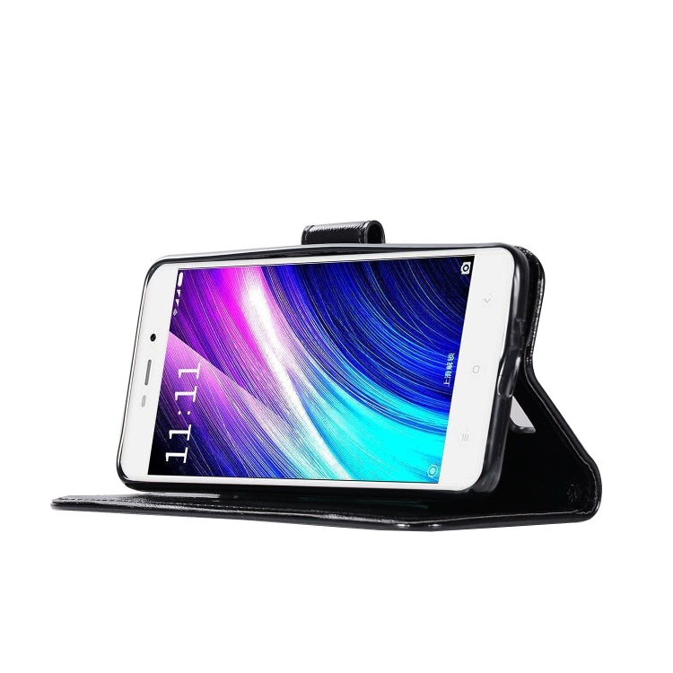 For Xiaomi Redmi 4A Retro Copper Button Crazy Horse Horizontal Flip PU Leather Case with Holder & Card Slots & Wallet & Lanyard