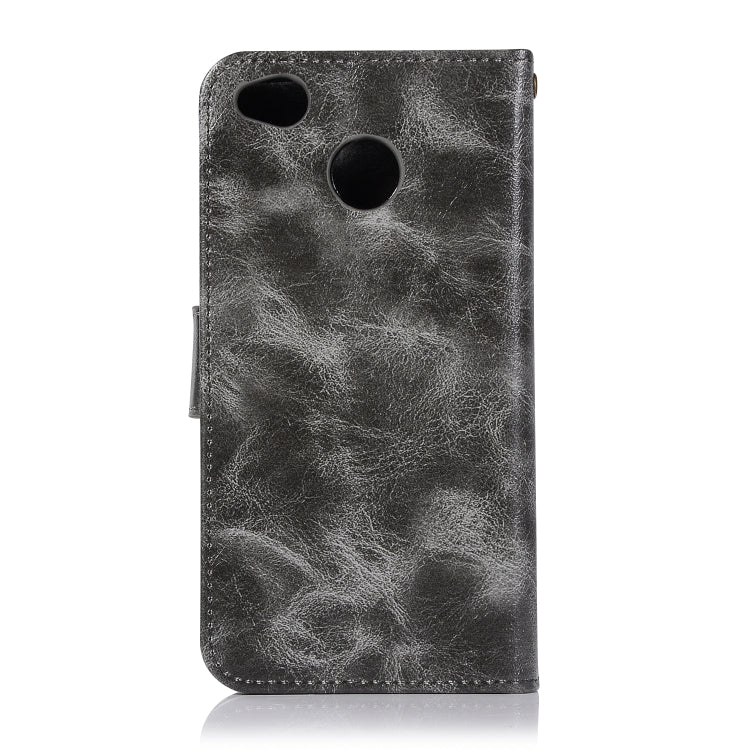 For Xiaomi Redmi 4X Retro Copper Button Crazy Horse Horizontal Flip PU Leather Case with Holder & Card Slots & Wallet & Lanyard