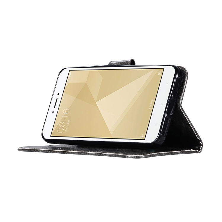 For Xiaomi Redmi 4X Retro Copper Button Crazy Horse Horizontal Flip PU Leather Case with Holder & Card Slots & Wallet & Lanyard