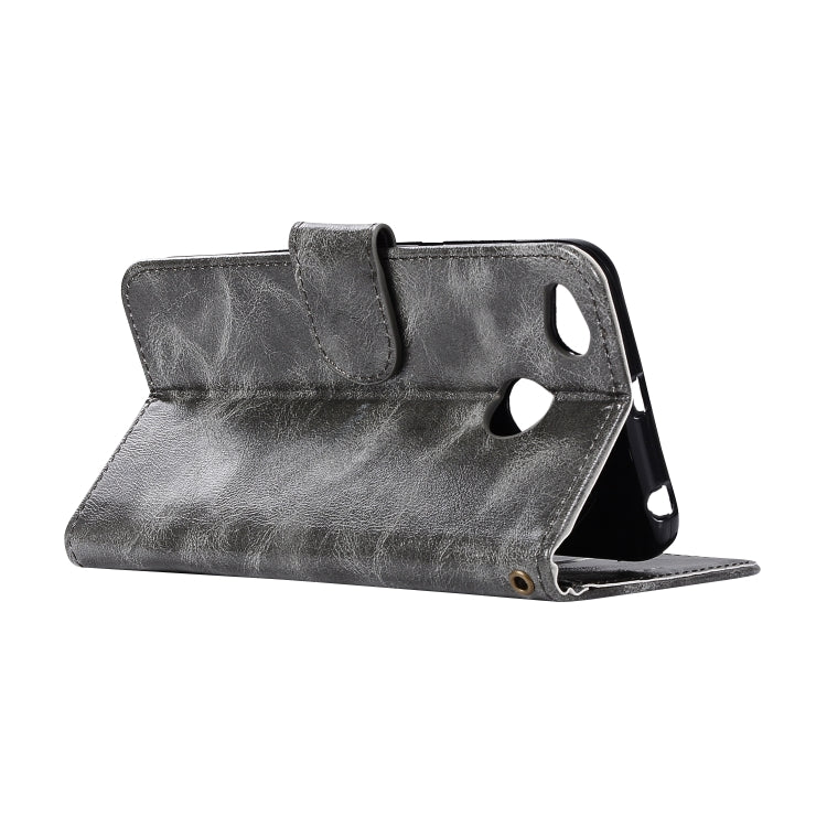 For Xiaomi Redmi 4X Retro Copper Button Crazy Horse Horizontal Flip PU Leather Case with Holder & Card Slots & Wallet & Lanyard