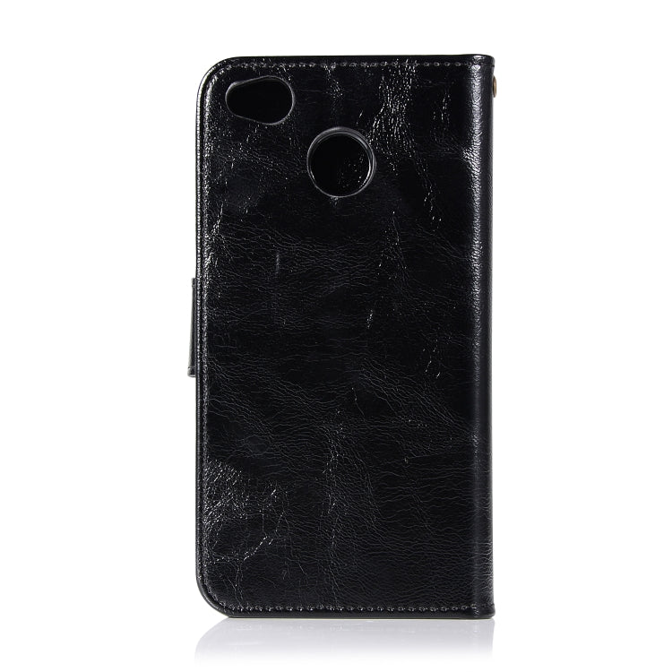 For Xiaomi Redmi 4X Retro Copper Button Crazy Horse Horizontal Flip PU Leather Case with Holder & Card Slots & Wallet & Lanyard