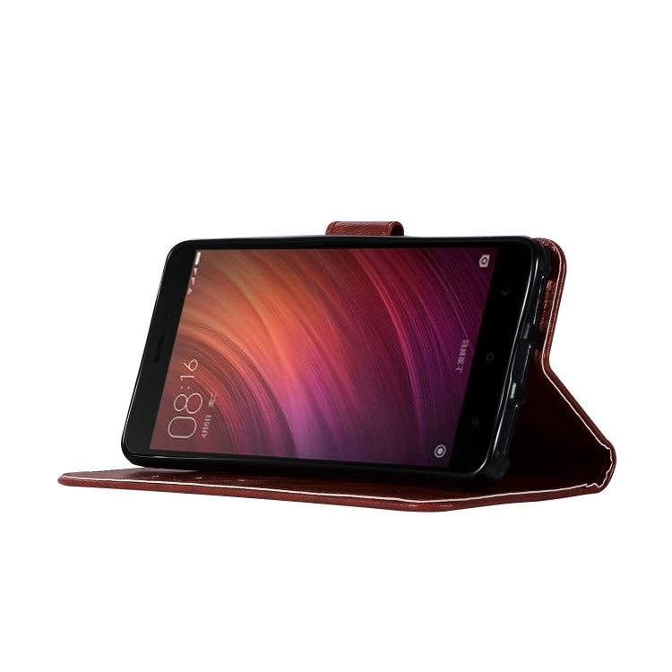 For Xiaomi Redmi Note 4 Retro Copper Button Crazy Horse Horizontal Flip PU Leather Case with Holder & Card Slots & Wallet & Lanyard